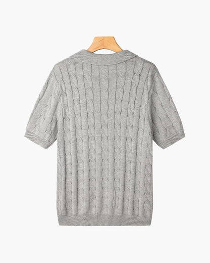 FLORENCE Cable Knit Polo