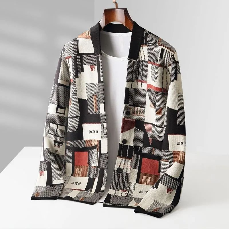 Èze Abstract Wool Cardigan