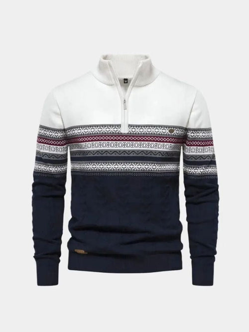 Pull Col Zippé en Maille - Cross & Crown